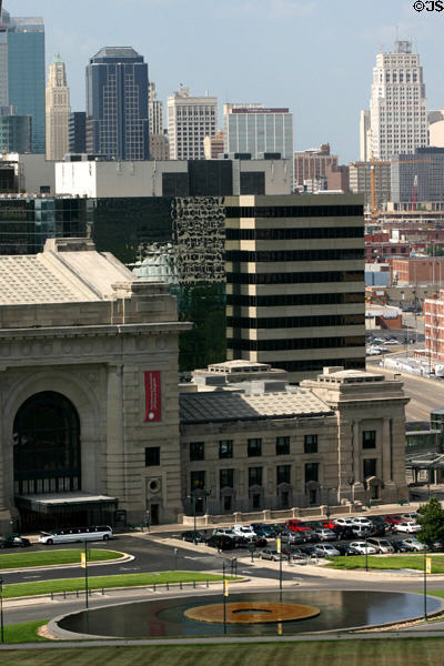 Eastern end of downtown core over Union Station. Kansas City, MO.