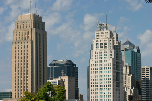City Hall, 1201 Walnut, Oak Tower, & Town Pavilion buildings. Kansas City, MO.