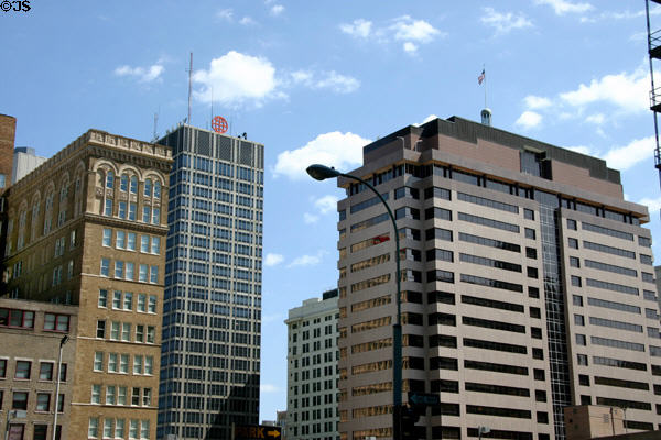 Highrises viewed north from Baltimore & 11th Streets. Kansas City, MO.