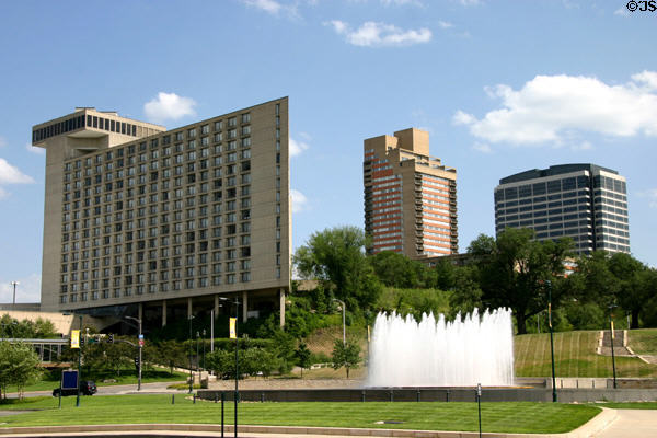 Westin Crown Center & other highrises of Crown Center district. Kansas City, MO.
