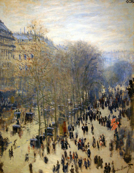 Boulevard des Capucines painting (1873-4) by Claude Monet at Nelson-Atkins Museum. Kansas City, MO.