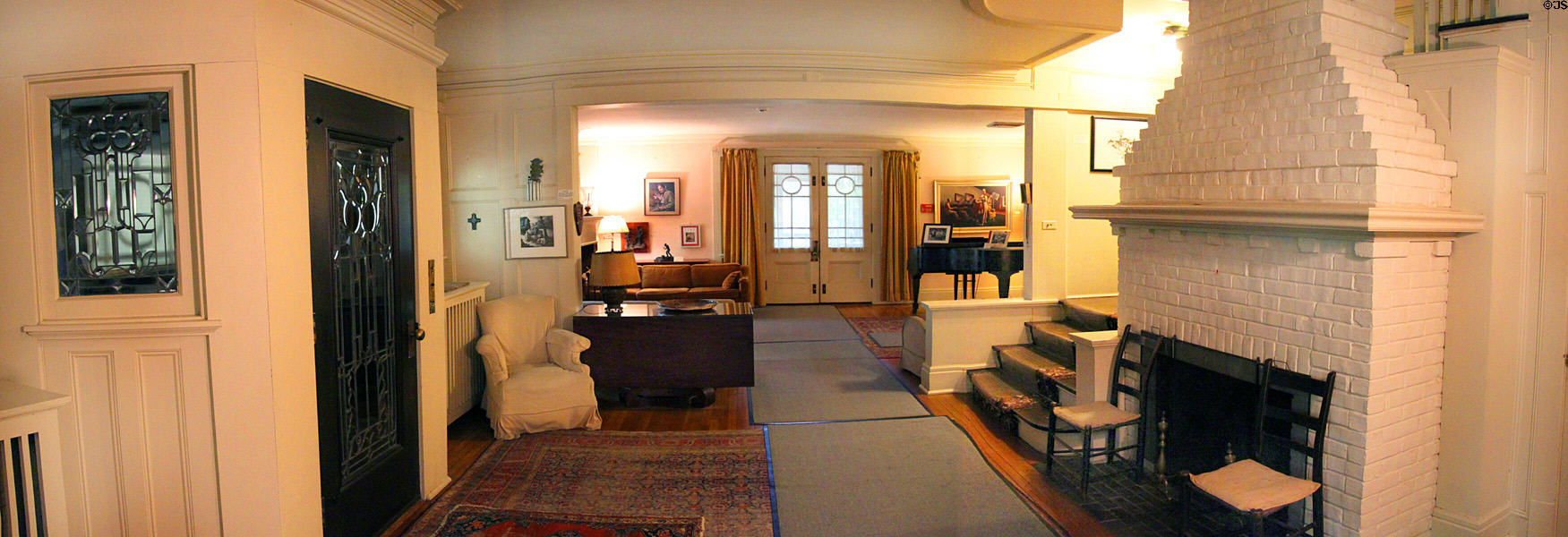 Panorama of living room of Thomas Hart Benton Home. Kansas City, MO.
