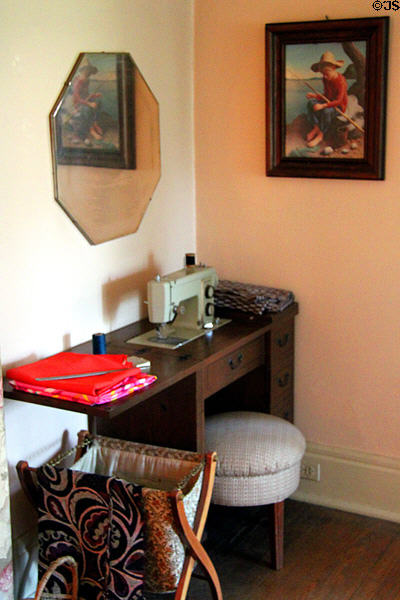 Benton print over sewing machine at Thomas Hart Benton Home. Kansas City, MO.