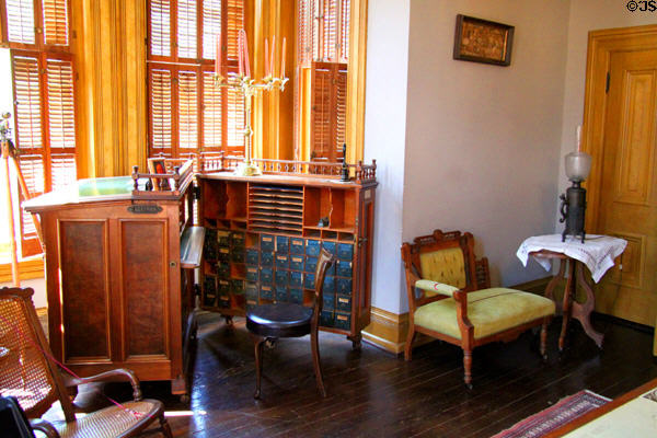 Wooten style desk in library at Vaile Mansion. Independence, MO.