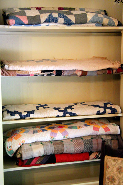 Quilt closet at Lewis-Bingham-Waggoner House. Independence, MO.