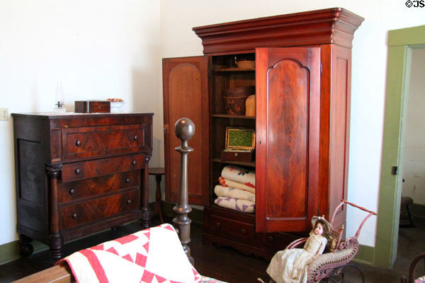 Dresser & cabinet in bedroom at Jackson County Marshall's House. Independence, MO.