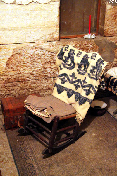 Rocking chair in Frank James cell at 1859 Jail Museum. Independence, MO.