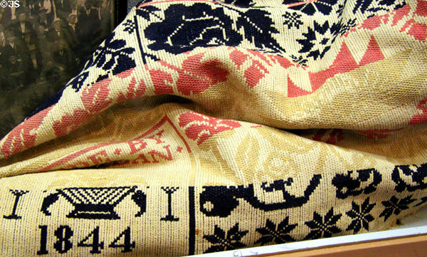 Quantrill family coverlet quilt (1844) at 1859 Jail Museum. Independence, MO.