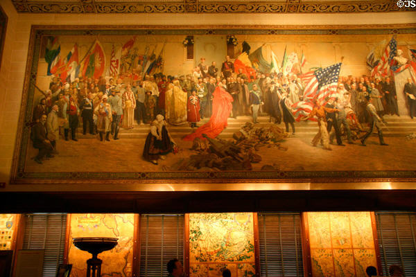 Left end detail of Panthéon de la Guerre mural after French original by Daniel MacMorris at Liberty Memorial. Kansas City, MO.