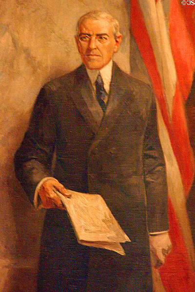 Woodrow Wilson detail of Panthéon de la Guerre mural after French original by Daniel MacMorris at Liberty Memorial. Kansas City, MO.