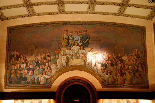 Dedication of Memorial Site mural by Daniel MacMorris at Liberty Memorial. Kansas City, MO.