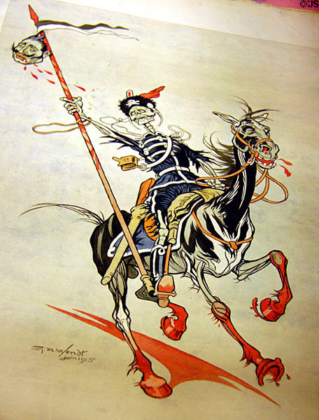 Last Parade propaganda watercolor (1915) by G.A. Wendt at Liberty Memorial. Kansas City, MO.
