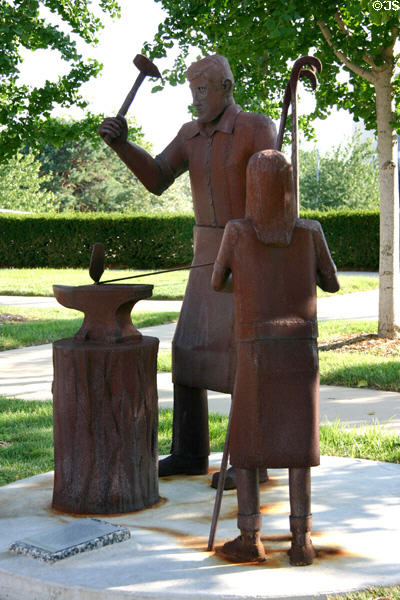 Blacksmith sculpture at Community of Christ Temple. Independence, MO.