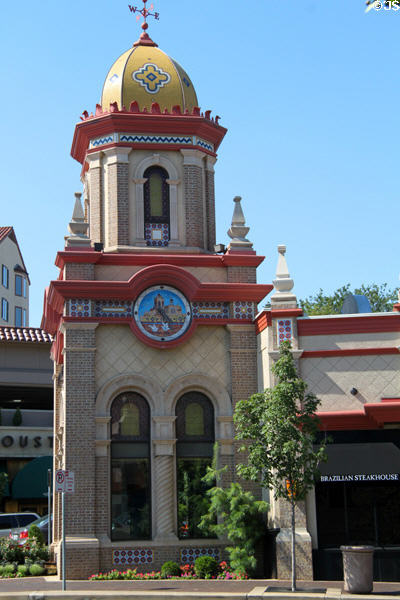 Clock Tower with art tiles at Country Club Plaza shopping area. Kansas City, MO.