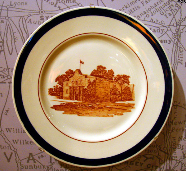Alamo plate from Missouri-Kansas-Texas Railroad at rail Museum at Kansas City Union Station. Kansas City, MO.