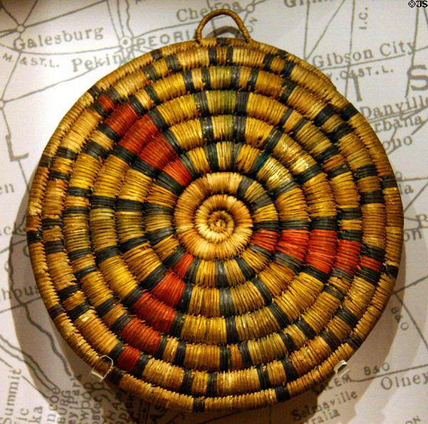 Woven trivet at rail Museum at Kansas City Union Station. Kansas City, MO.