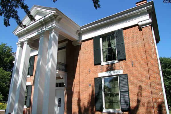 John Wornall House Museum (1858) (6115 Wornall Road). Kansas City, MO. Style: Greek Revival. Architect: Asa Beebe Cross. On National Register.
