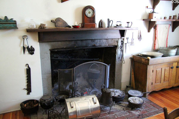 Kitchen fireplace at John Wornall House Museum. Kansas City, MO.