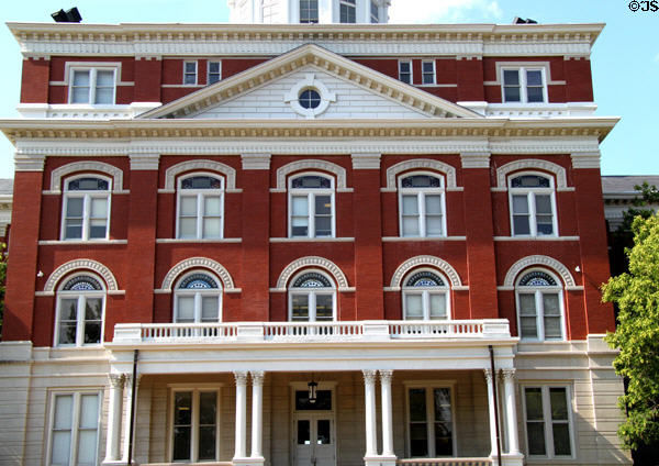 Facade of Jesse Hall (1895) at University of Missouri. Columbia, MO.
