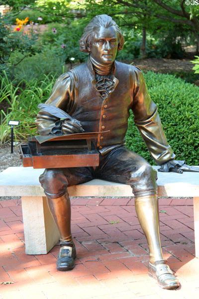 Thomas Jefferson sculpture by George Lundeen on quad of University of Missouri. Columbia, MO.