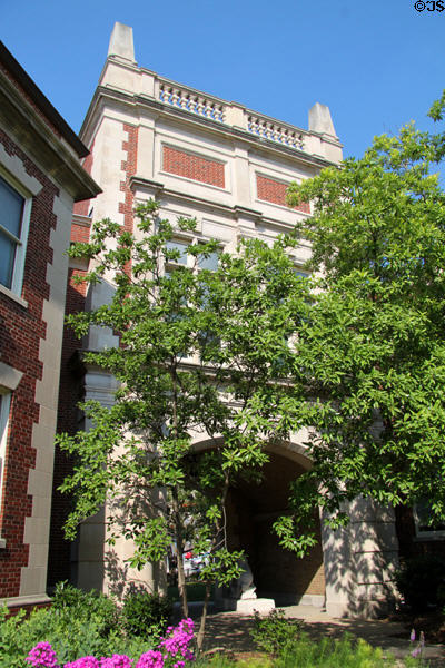 Archway through Walters Williams leading from University of Missouri to downtown Columbia area. Columbia, MO.