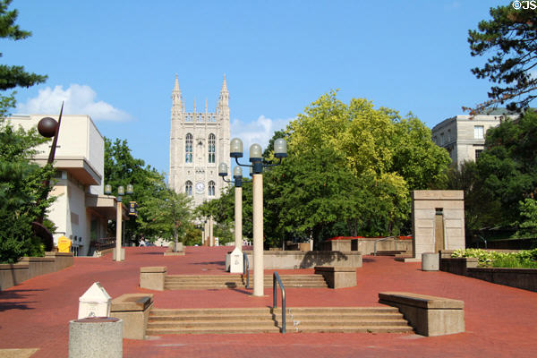 Pedestrian Mall between Lowry Hall & Memorial Student Union at University of Missouri. Columbia, MO.