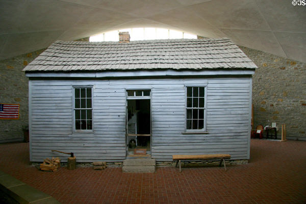 Mark Twain cabin birthplace (1835) at Mark Twain Memorial Shrine State Park. MO.