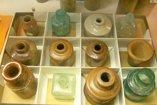 Collection of Civil War era ink bottles (c1860s) at Old Court House Museum. Vicksburg, MS.
