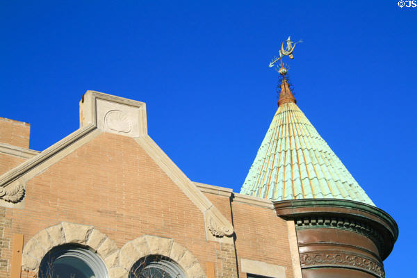 Romanesque building with round corner tower (Howard Ave. at Lameuse St.). Biloxi, MS.