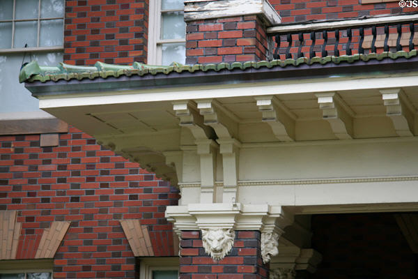 Details of house at 100 Clark Ave. in Moss Mansion heritage district. Billings, MT.