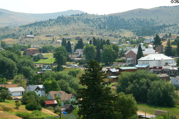 Overview of Virginia City. Virginia City, MT.