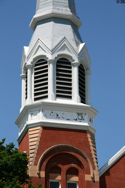 Tower detail of Cathedral of St. Mary. Fargo, ND.
