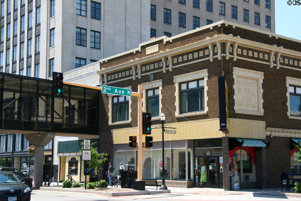 Merchant's National Bank Building (1921) beside Black Building (Broadway at 2nd Ave.). Fargo, ND.