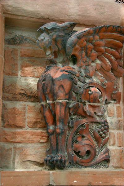 Winged lion on Old Market building. Omaha, NE.