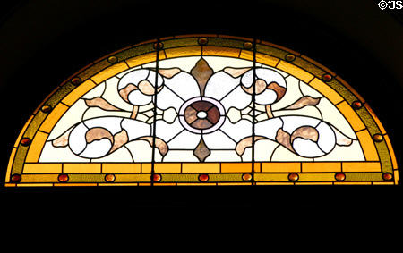 Stained glass window in House chamber of New Jersey Capitol. Trenton, NJ.