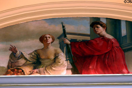Allegorical mural of plenty & hunting in Senate chamber of New Jersey Capitol. Trenton, NJ.