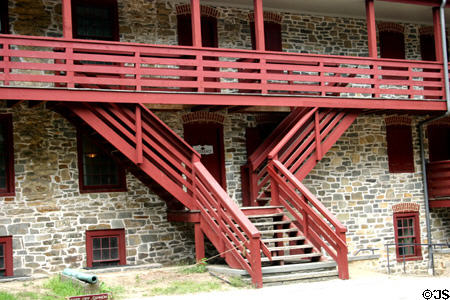 Old Barracks Museum outside staircase. Trenton, NJ.