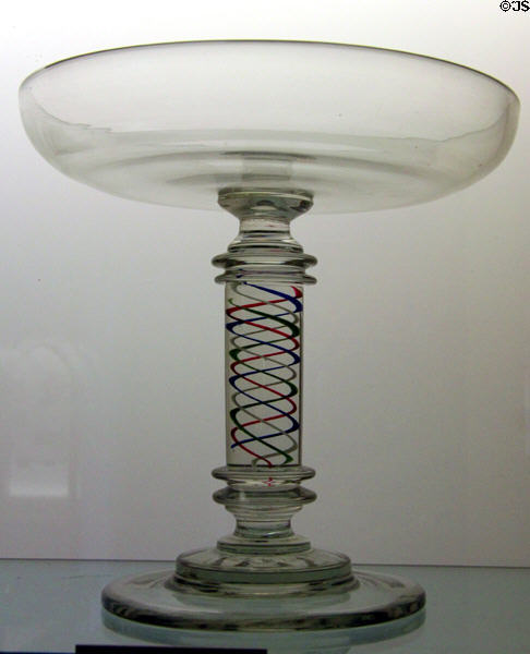 Glass compote (c1900) by Whitall Tatum Co. of Millville, NJ at Museum of American Glass. Milville, NJ.