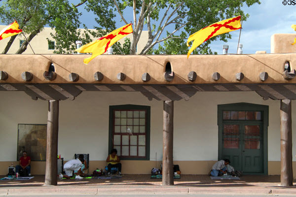 El Palacio Real or Palace of the Governors was seat of Government under Spanish, Mexican & Americans (1610-1910) making it the oldest public building in USA. Santa Fe, NM.