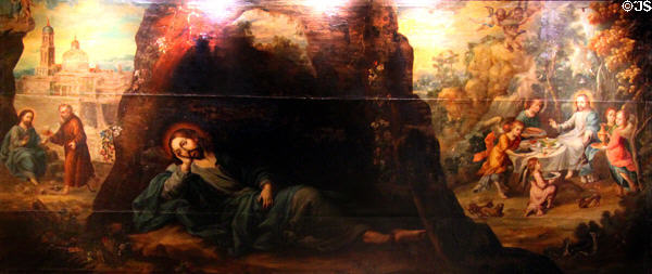 Early painting in La Conquistadora Chapel (1626) in St. Francis Cathedral. Santa Fe, NM.