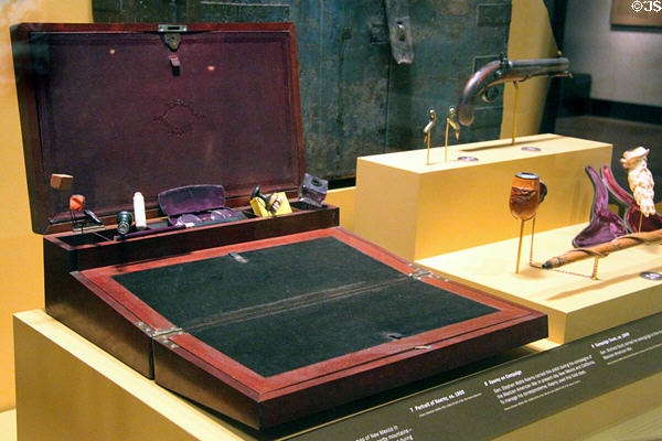 Field desk of Gen. Stephen Watts Kearny who took control of New Mexico in the Mexican-American War (1846-1848) at New Mexico History Museum. Santa Fe, NM.