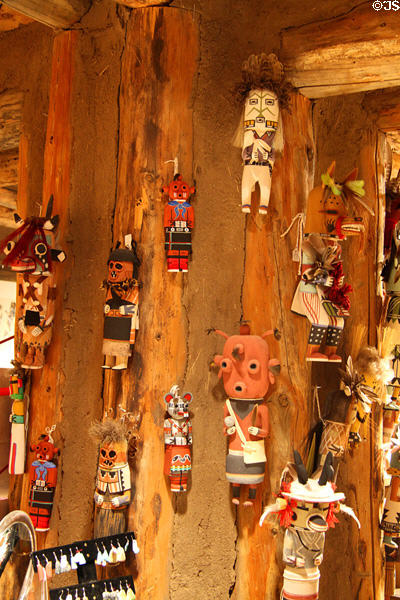Carved Indian dolls in shop at Wheelwright Museum of the American Indian. Santa Fe, NM.