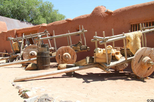 Spanish-style carreta oxcarts at Rancho de las Golondrinas. Santa Fe, NM.