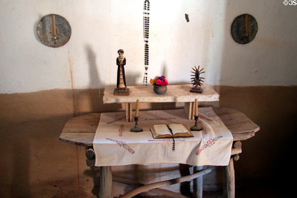 Small altar in La Placita at Rancho de las Golondrinas. Santa Fe, NM.