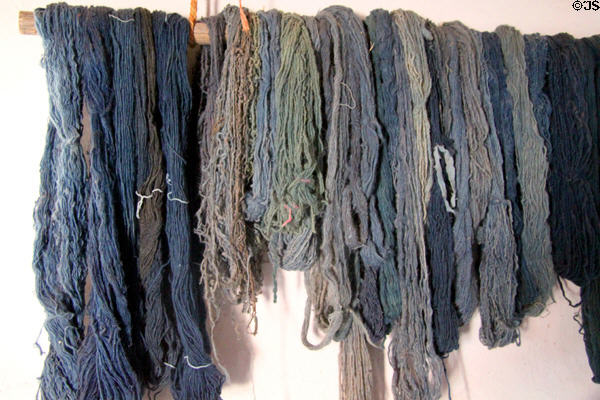 Yarn colored by natural dyes at Rancho de las Golondrinas. Santa Fe, NM.