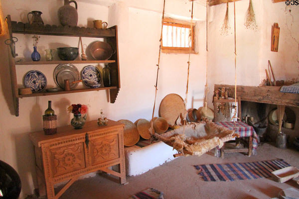 Spanish Colonial kitchen at Rancho de las Golondrinas. Santa Fe, NM.