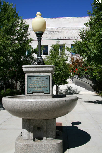 Horse trough before Office of the Nevada Attorney General. Carson City, NV.