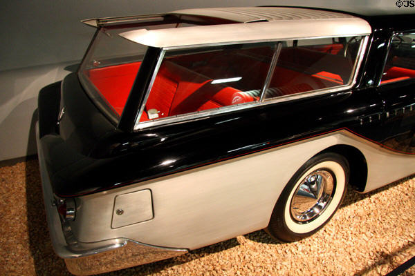 Rear end of Scimitar by Chrysler (1959) of Detroit at National Automobile Museum. Reno, NV.