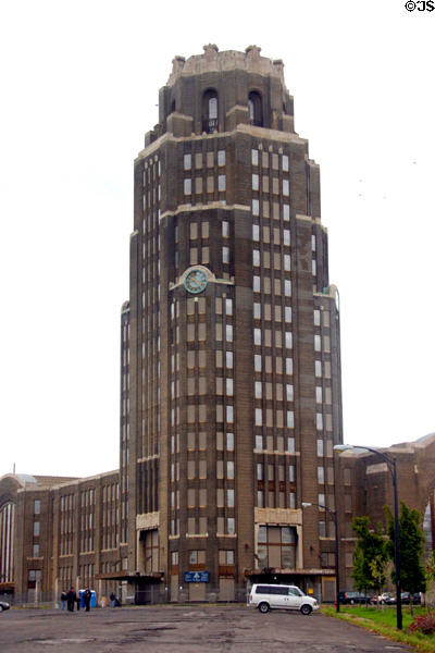 Central Terminal (1929) (20 floors) (Paderewski Drive). Buffalo, NY. Style: Art Deco. Architect: Fellheimer & Wagner.