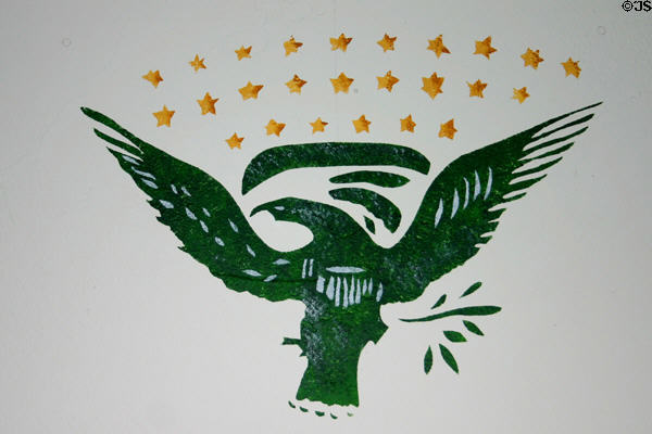 Stenciled eagle design on wall of Millard Fillmore House. East Aurora, NY.